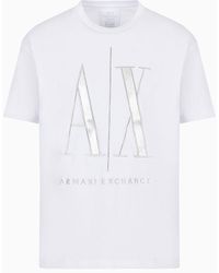 Armani Exchange - Icon Logo Reflective Comfort Fit T-shirt - Lyst