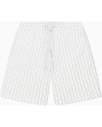 ARMANI EXCHANGE - French Terry Shorts With An All-Over Pattern Essential - Lyst