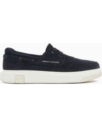 ARMANI EXCHANGE - Suede And Mesh Urban Slip-On - Lyst