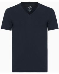 Armani Exchange - T-Shirt mit V-Ausschnitt in Slim Fit - Lyst