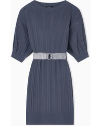 ARMANI EXCHANGE - Abito Midi A Coste Con Cintura - Lyst