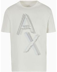 Armani Exchange - T-shirt In Jersey Di Cotone Pima Con Maxi Stampa Logo - Lyst