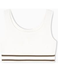 ARMANI EXCHANGE - Cropped Top With Contrasting Trim - Lyst