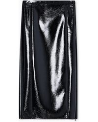 ARMANI EXCHANGE - Long Wet Look Vinyl Skirt - Lyst