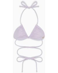 Armani Exchange - Bikini Top Con Lacci In Tessuto Riciclato Asv - Lyst