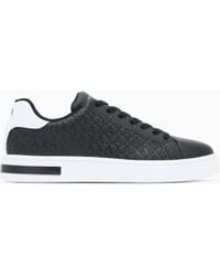 ARMANI EXCHANGE - Lace-Up Sneakers With Allover Embossed Logo - Lyst