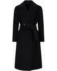 ARMANI EXCHANGE - Abrigos Largos De Lana Virgen Cruzados - Lyst