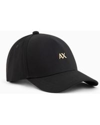 ARMANI EXCHANGE - Cotton Twill Cap With Embroidered Logo - Lyst