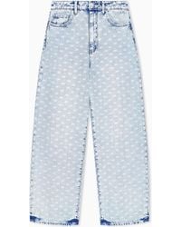 ARMANI EXCHANGE - Oversized Five-Pocket Denim Pants With An Allover Print - Lyst