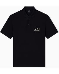 ARMANI EXCHANGE - Poloshirt Aus Baumwolle Im Regular Fit Mit Goldenen Details - Lyst
