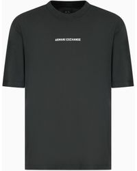 ARMANI EXCHANGE - Regular Fit T-Shirt With Logo Print On Front And Back - Lyst