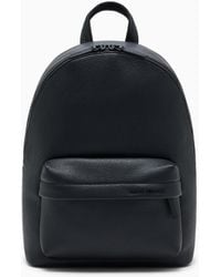 ARMANI EXCHANGE - Textured Backpack With Front Zip Pocket And Embossed Logo - Lyst