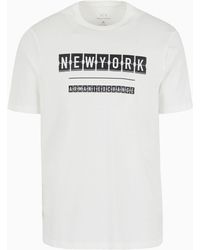 Armani Exchange - Regular Fit Jersey T-shirt With Contrasting Logo Print - Lyst