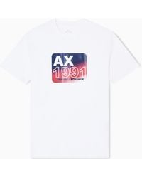 ARMANI EXCHANGE - T-Shirt Regular Fit Stampa Sfumata - Lyst
