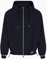 Armani Exchange - Laminated Fabric Jacket With Hood - Lyst