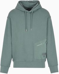 Armani Exchange - French Terry Cotton Sweatshirt With Contrasting Patches - Lyst