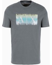 Armani Exchange - Regular Fit Cotton T-shirt With Multicolor Logo - Lyst