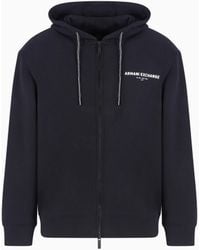ARMANI EXCHANGE - Zip-Up Hoodie With Milan/New York Print On The Back - Lyst