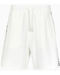 Armani Exchange - Shorts In Jacquard Fabric With Logo Tape - Lyst