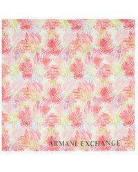 Armani Exchange - Patterned Scarf In Asv Fabric - Lyst