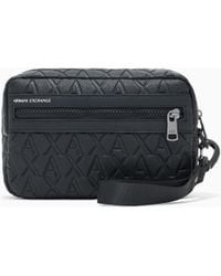 ARMANI EXCHANGE - Crossbody Bag With An Embossed Pattern And Adjustable Strap - Lyst
