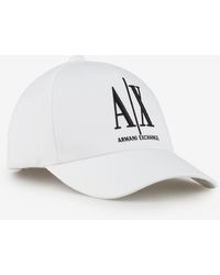 Armani Exchange Cotton Baseball Cap With Logo - White