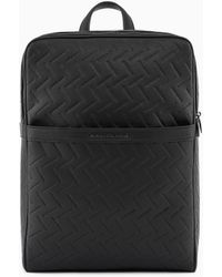 ARMANI EXCHANGE - Backpack With Embossed Pattern And Adjustable Padded Straps - Lyst