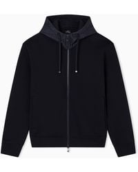 ARMANI EXCHANGE - Zip-Up Sweatshirt With Contrasting Hood - Lyst