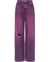 ARMANI EXCHANGE - Low Rise Relaxed Fit Special Glitter Wash Jeans - Lyst