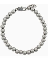 Armani Exchange - Bracelet De Perles En Laiton Argent - Lyst