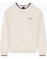 ARMANI EXCHANGE - Jersey De Algodón Con Cuello Redondo Y Logotipo Bordado - Lyst