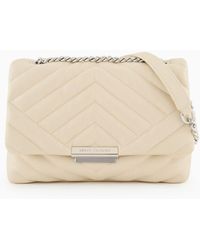 Armani Exchange - Shoulder Bag In Quilted Material With Metal Details - Lyst