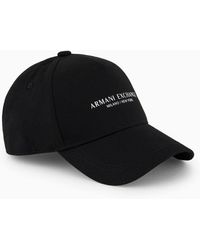 Armani Exchange - Cotton Peaked Hat With Logo - Lyst