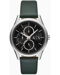 ARMANI EXCHANGE - Multifunction Leather Watch - Lyst