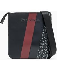 ARMANI EXCHANGE - Flache Umhängetasche Mit Monogramm Und Streifen - Lyst