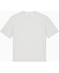 ARMANI EXCHANGE - Cotton Jersey T-Shirt With An All-Over Pattern Essential - Lyst