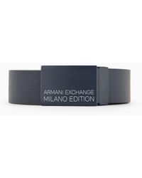 Armani Exchange - Cintura In Pelle Con Fibbia - Lyst