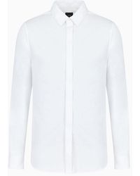 Armani Exchange - Armani Exchange - Stretch Cotton Satin Slim Fit Shirt - Lyst