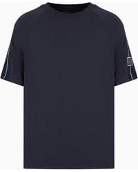 ARMANI EXCHANGE - T-Shirt Mit Bändern An Den Ärmeln Aus Asv-Baumwolle - Lyst