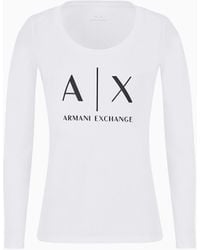 ARMANI EXCHANGE - T-Shirt A Maniche Lunghe Con Stampa - Lyst
