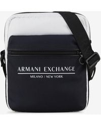 Armani Exchange Canvas Shoulder Strap With Contrasting Details - Blue