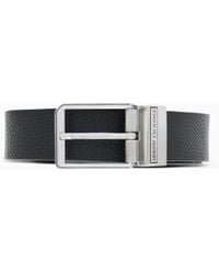 ARMANI EXCHANGE - Reversible Tongue Belt With An Adjustable Fit - Lyst