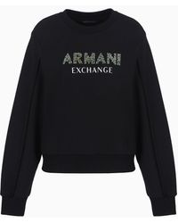 Armani Exchange - A | X Armani Exchange Rhinestone Logo Crewneck Pullover Sweatshirt - Lyst