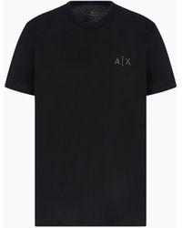 ARMANI EXCHANGE - Regular Fit T-Shirt With Blurred Logo Effect - Lyst