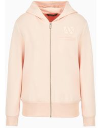Armani Exchange - Scuba Fabric Sweatshirt With Hood And Zip - Lyst