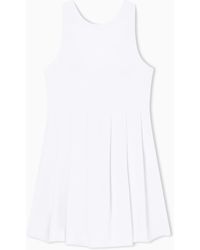ARMANI EXCHANGE - Short Light Crepe Dress With Asymmetric Draping - Lyst