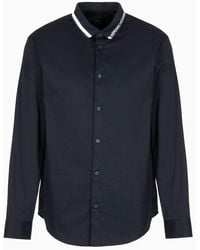 Armani Exchange - Regular Fit Shirt In Stretch Satin Fabric - Lyst