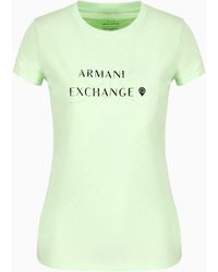 Armani Exchange - Slim Fit T-shirt In Asv Organic Cotton With Sequins - Lyst