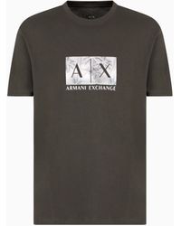 ARMANI EXCHANGE - T-Shirt Mit Normaler Passform Und Maxi-Logo - Lyst