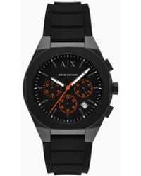 ARMANI EXCHANGE - Montre Chronographe Sync En Silicone Noir - Lyst